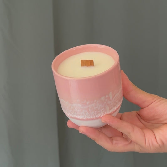 Bougie céramique rose | Les Uniques